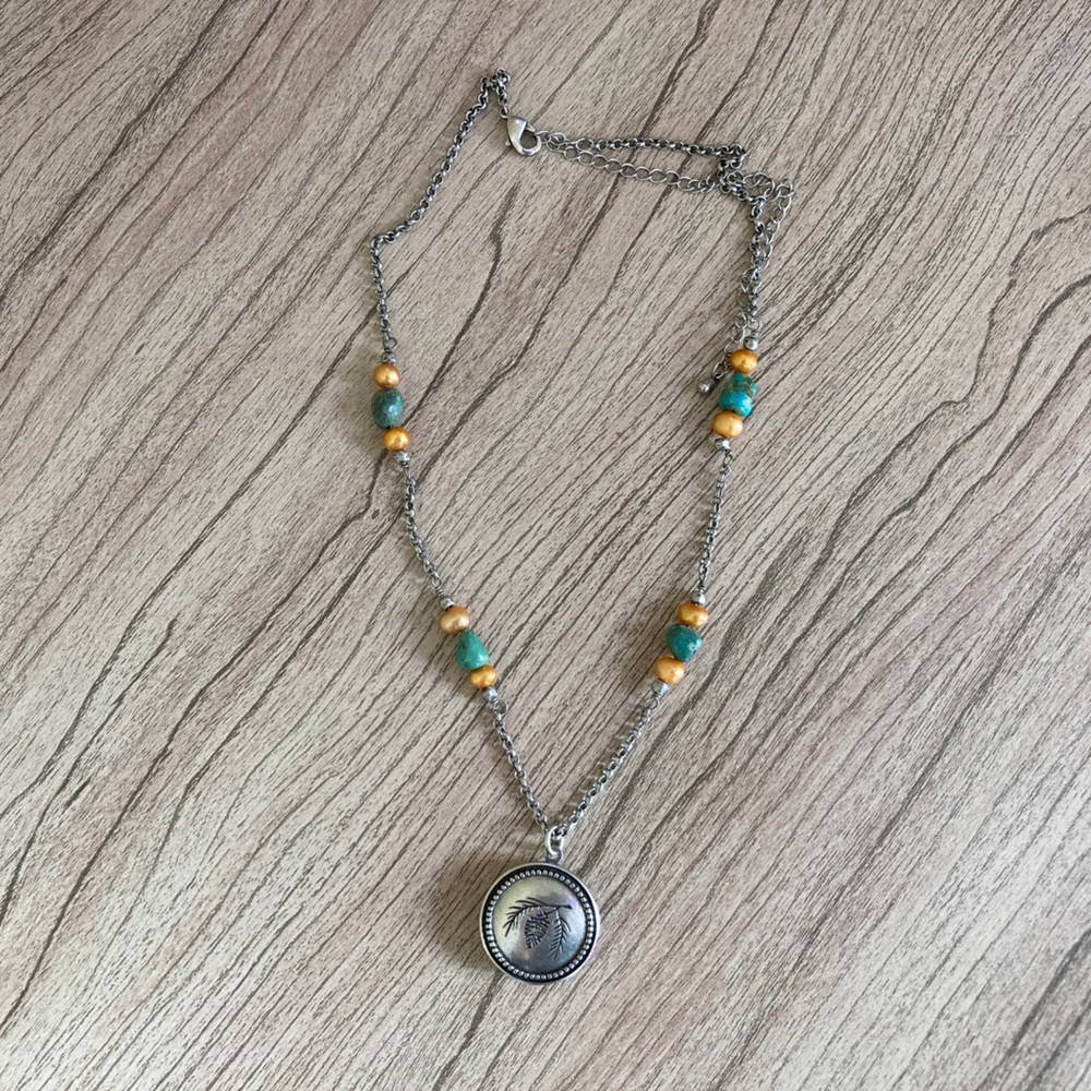Big Sky Silver Locket Necklace with Pinecone Design